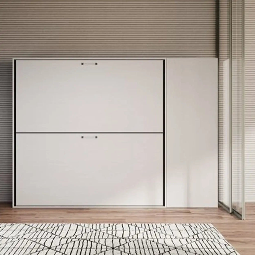 Letto singolo a scomparsa Kando comp.G con materasso bianco frassino