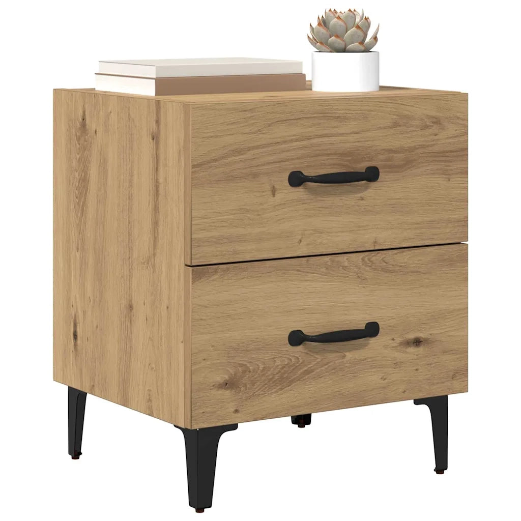 Armadietto per letto 2 pz Rovere artigianale 40 x 35 x 47,5 cm CFW6127215