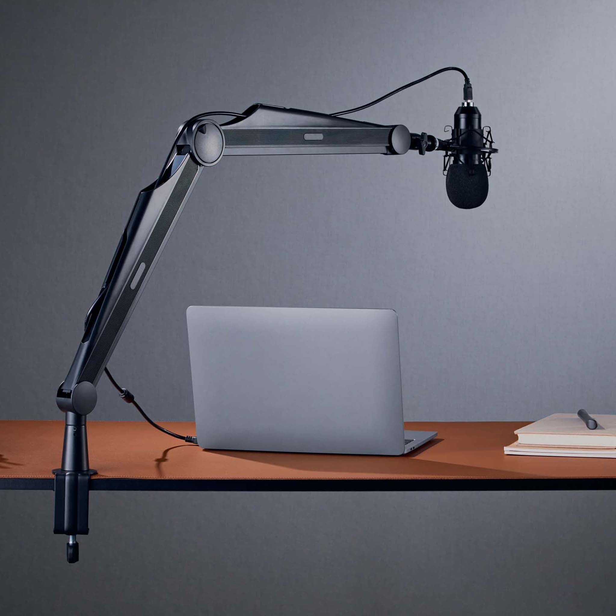 Asta microfono da tavolo 80cm Braccio snodabile per microfoni da 3/8" e 5/8"