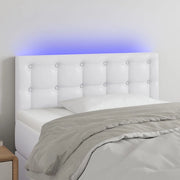 Testiera Bianca a LED 80x5x78/88 cm in Similpelle