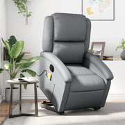 Poltrona Alzapersona Elettrica Reclinabile Grigio in Similpelle 3204250
