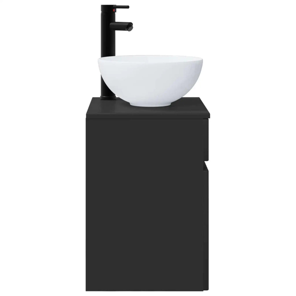 Mobile lavabo da parete Nero 39 x 35 x 63 cm