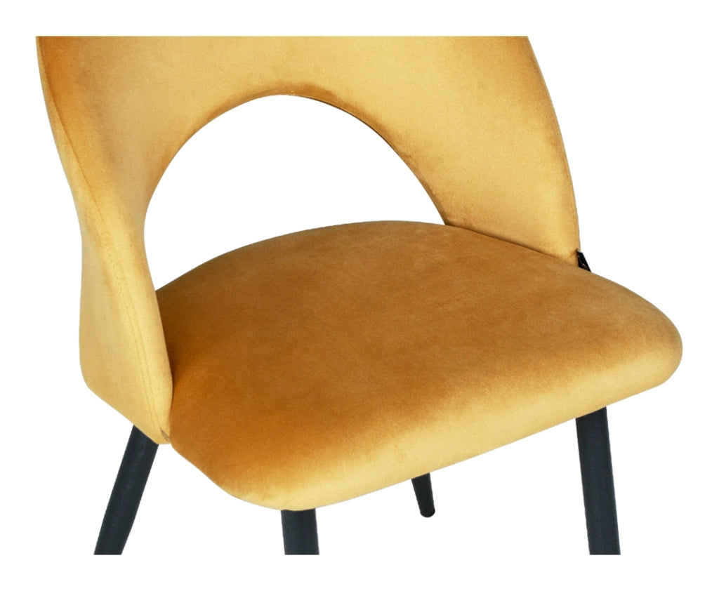 Sedia da pranzo imbottita in velluto giallo senape - Zoe (2 pz) - SD32ZOPM