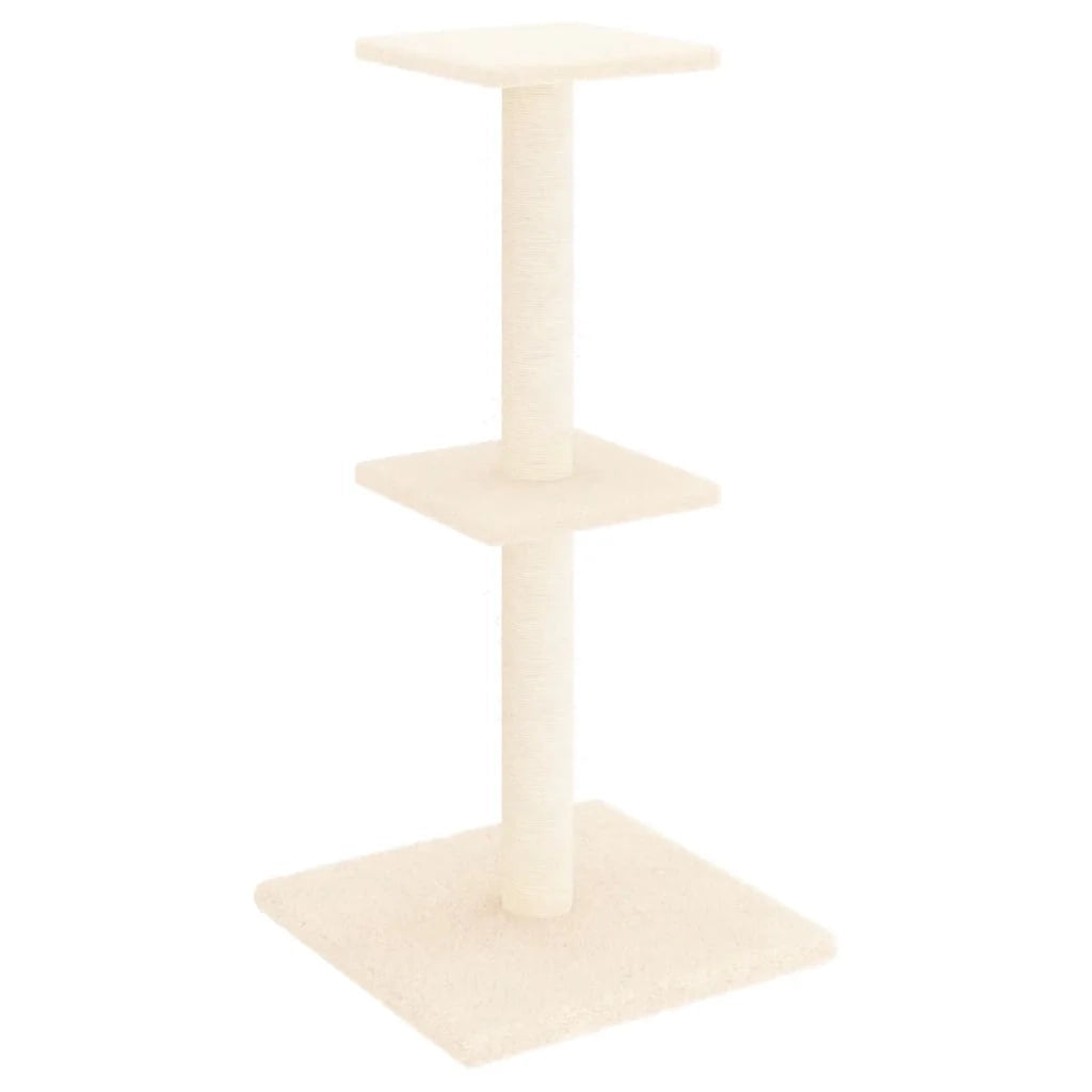 Tiragraffi per gatti Mobili per arrampicata su torre Tiragraffi piattaforma da arrampicata con tiragraffi in sisal 73 cm crema 02_0022520