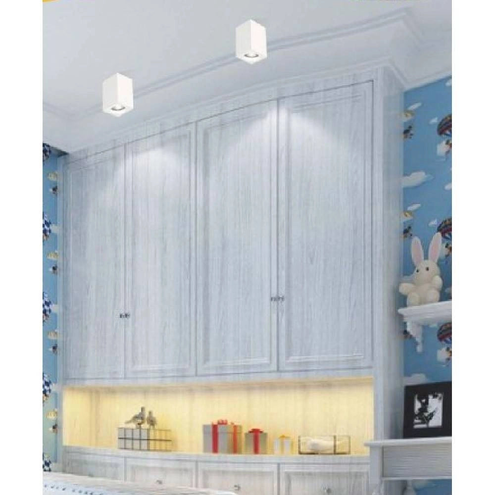 Trade Shop - Applique Soffitto Portafaretto In Gesso A Cubo Verniciabile Attacco Gu10 Gs-c14 -