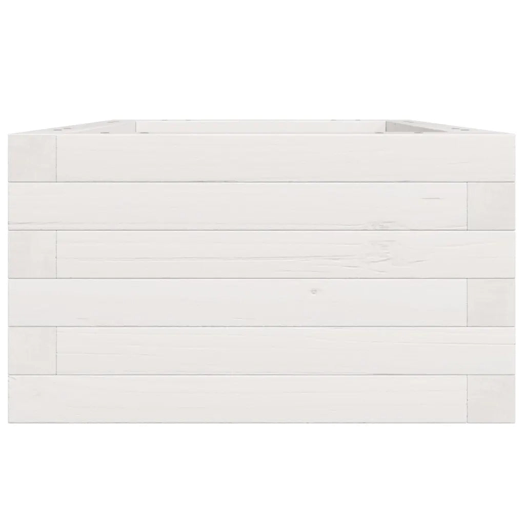 Fioriera da Giardino Bianca 40x40x23 cm Legno Massello di Pino