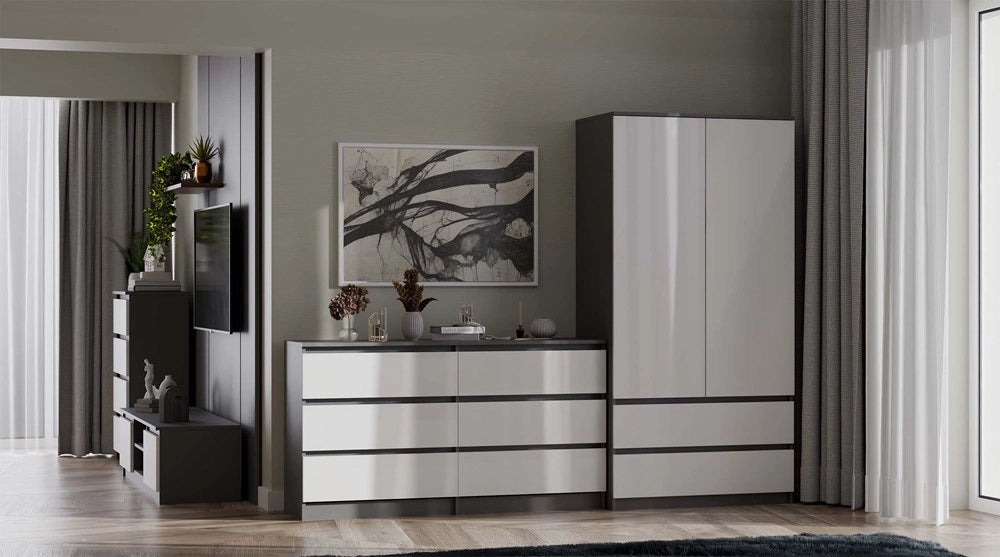 Armadio MALWA SS-90 antracite bianco guardaroba