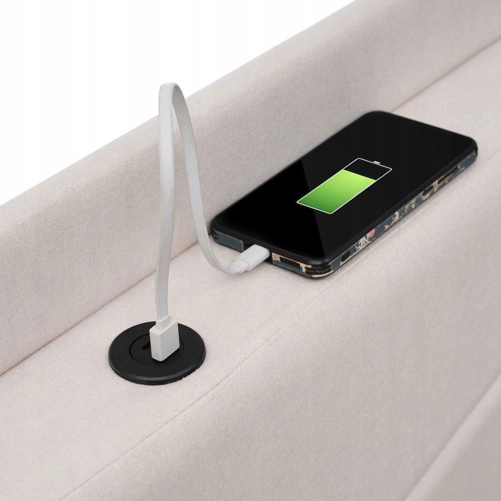 Letto con contenitore - Xylo - 160x200cm - USB-C - Sollevamento idraulico