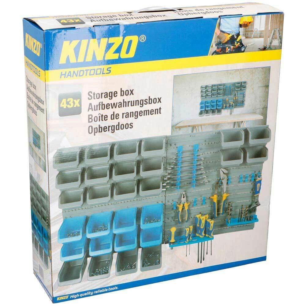 Pannello Parete Porta Utensili 43pz Da Lavoro Con Vaschette E Ganci In Plastica