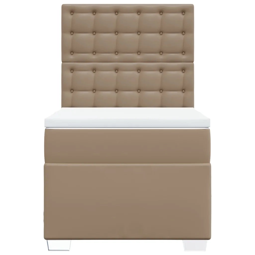 vidaXL Giroletto a Molle con Materasso Cappuccino 90x200 cm Similpelle