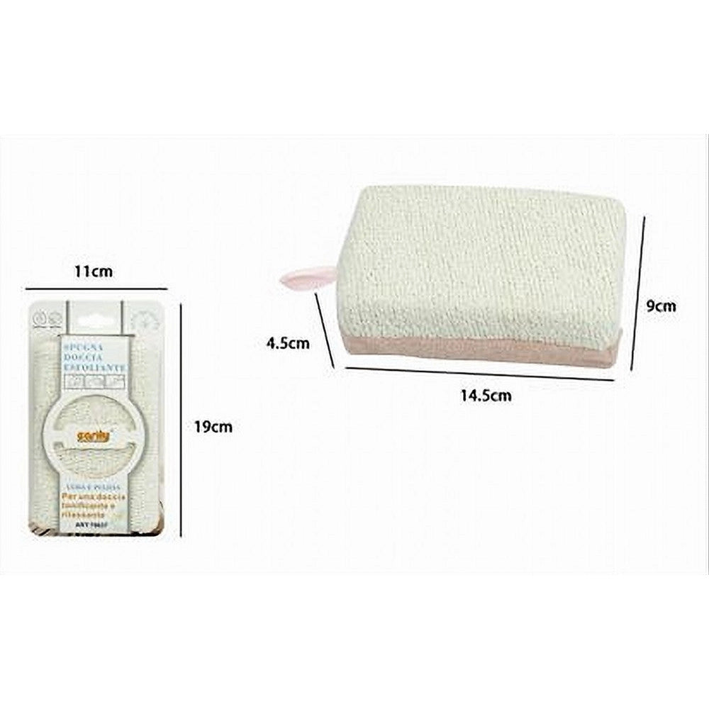 Trade Shop - Spugna Doccia Esfoliante Tonica Rilassa Per Cura Di Pelle Corpo Bagno Rosa 79637 -