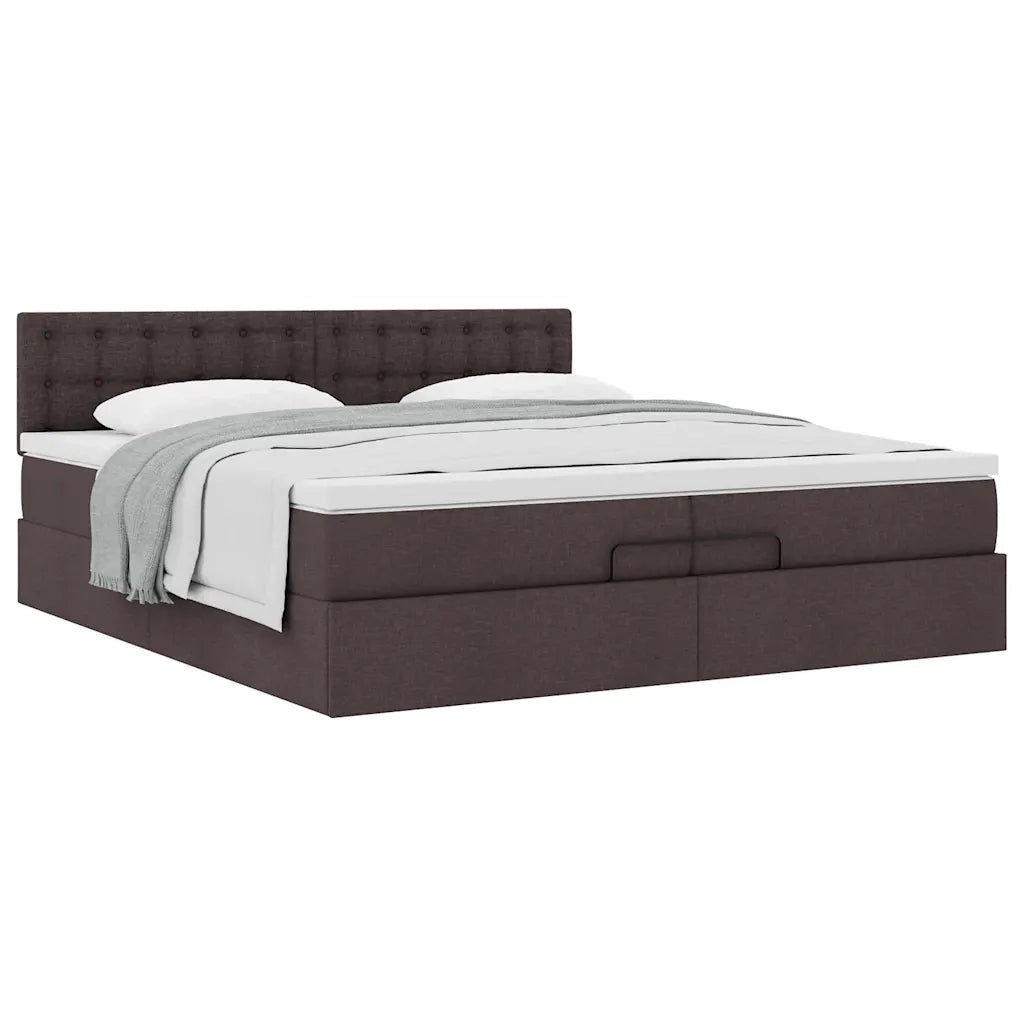Struttura Letto Pouf con Materasso 200x200 cm in Tessuto