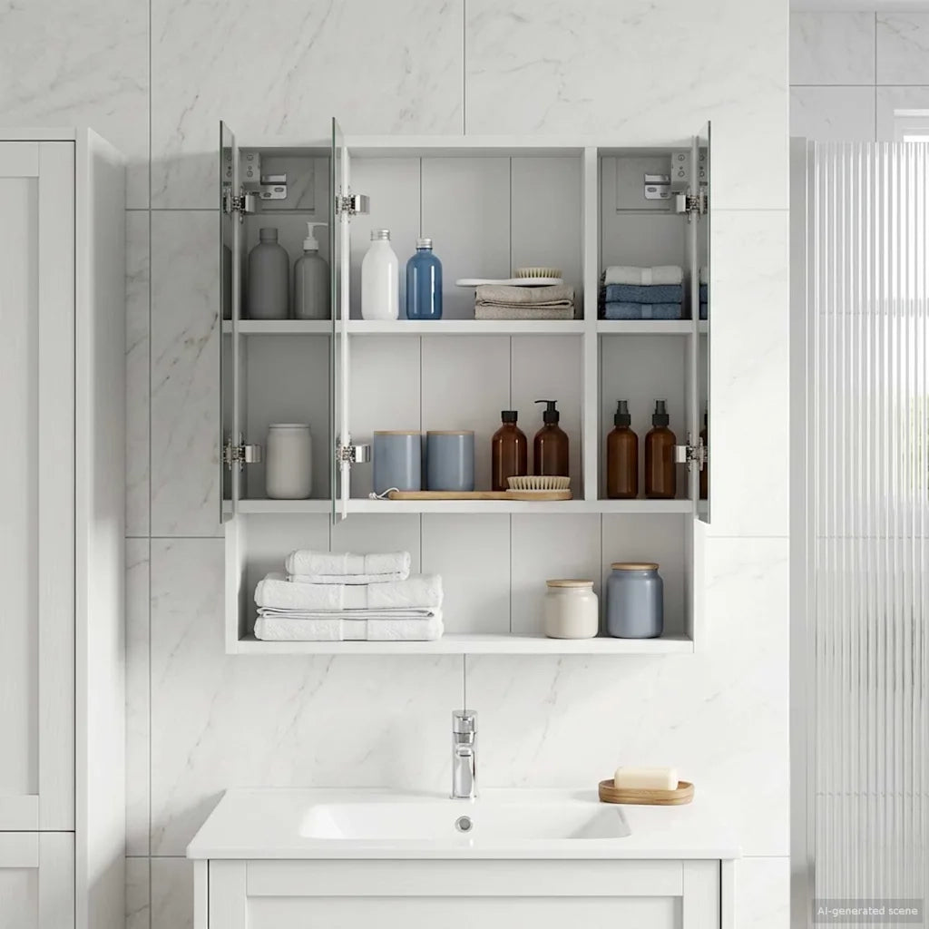 Mobiletto per specchio da bagno Bianco 60 x 14.5 x 70 cm 889183
