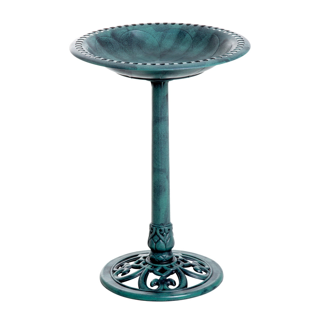 Abbeveratoio per Uccelli da Giardino ¨C Xylo ¨C Metallo Verde Effetto Ruggine ?50cm H69,5cm