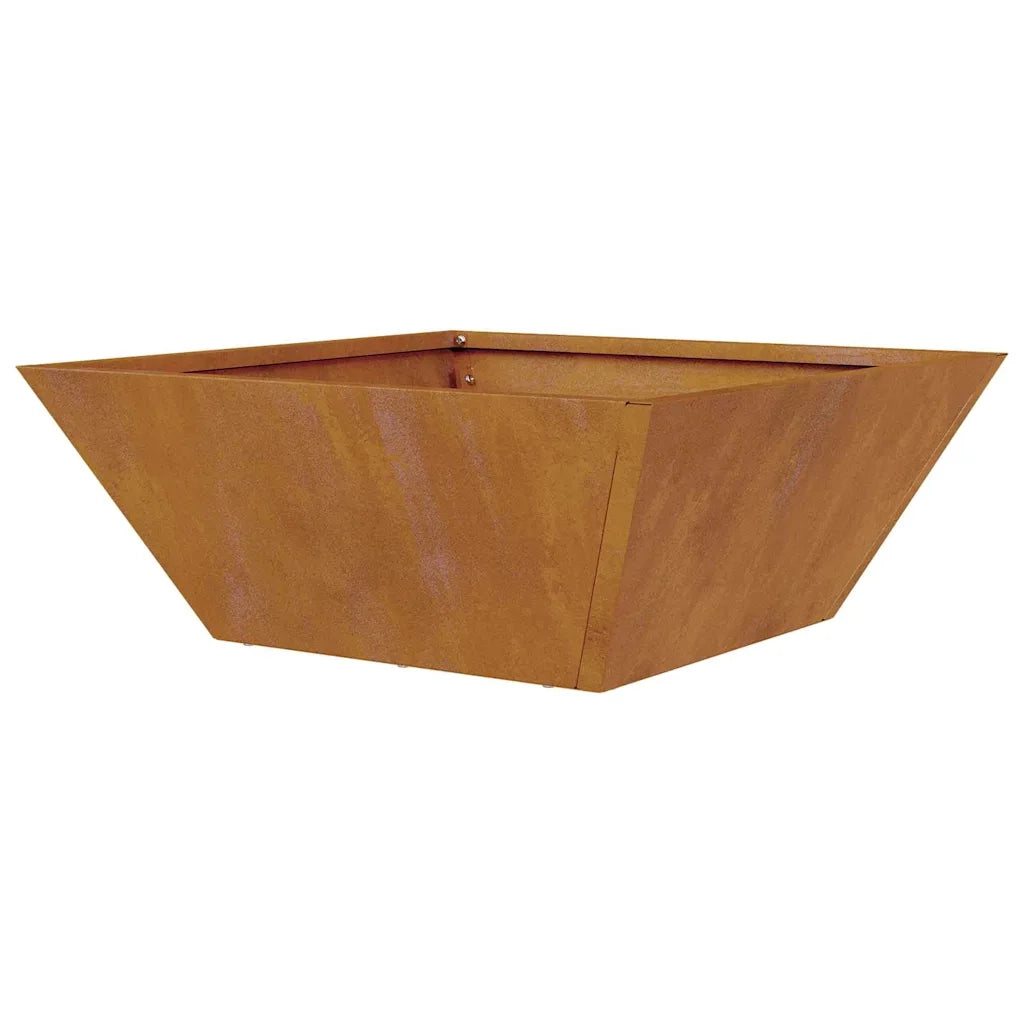 Set di 5 fioriere in metallo dal design moderno per giardini esterni 40 x 40 x 15 cm in acciaio arrugginito 02_0052381