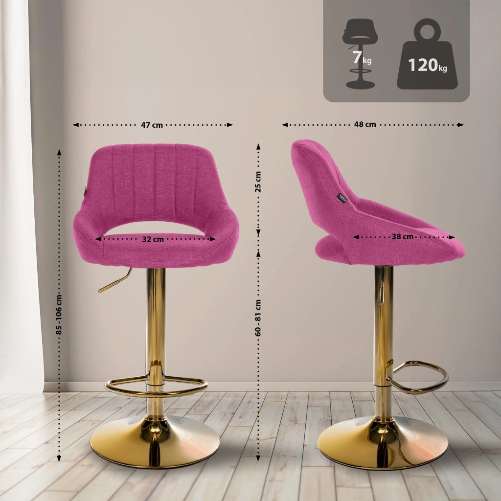 Sgabello da bar tessuto Milet oro 1