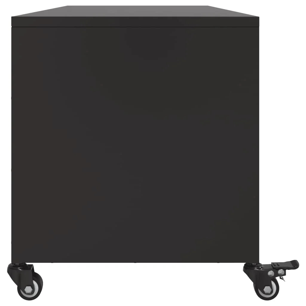 Mobile TV multimediale scaffale TV credenza mobile TV sala da pranzo soggiorno camera da letto 100,5 x 39 x 43,5 cm acciaio nero 02_0025539