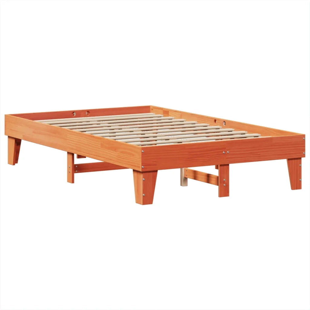 vidaXL Letto senza Materasso Marrone Cera 135x190 cm in Legno di Pino