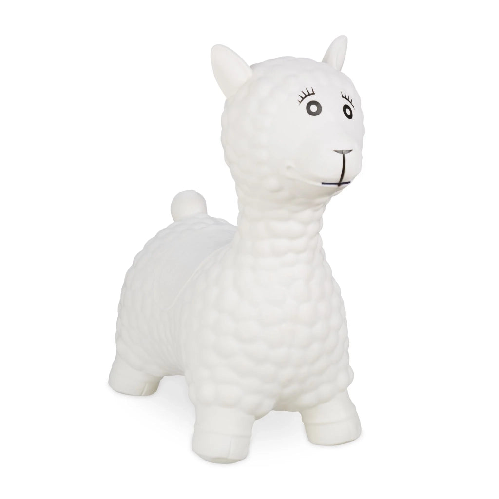 Lama saltarello per bambini, da interno e esterno, 65 x 25 x 40 cm, favorisce l'equilibrio, amici giocosi in PVC, crema, 13_0012451