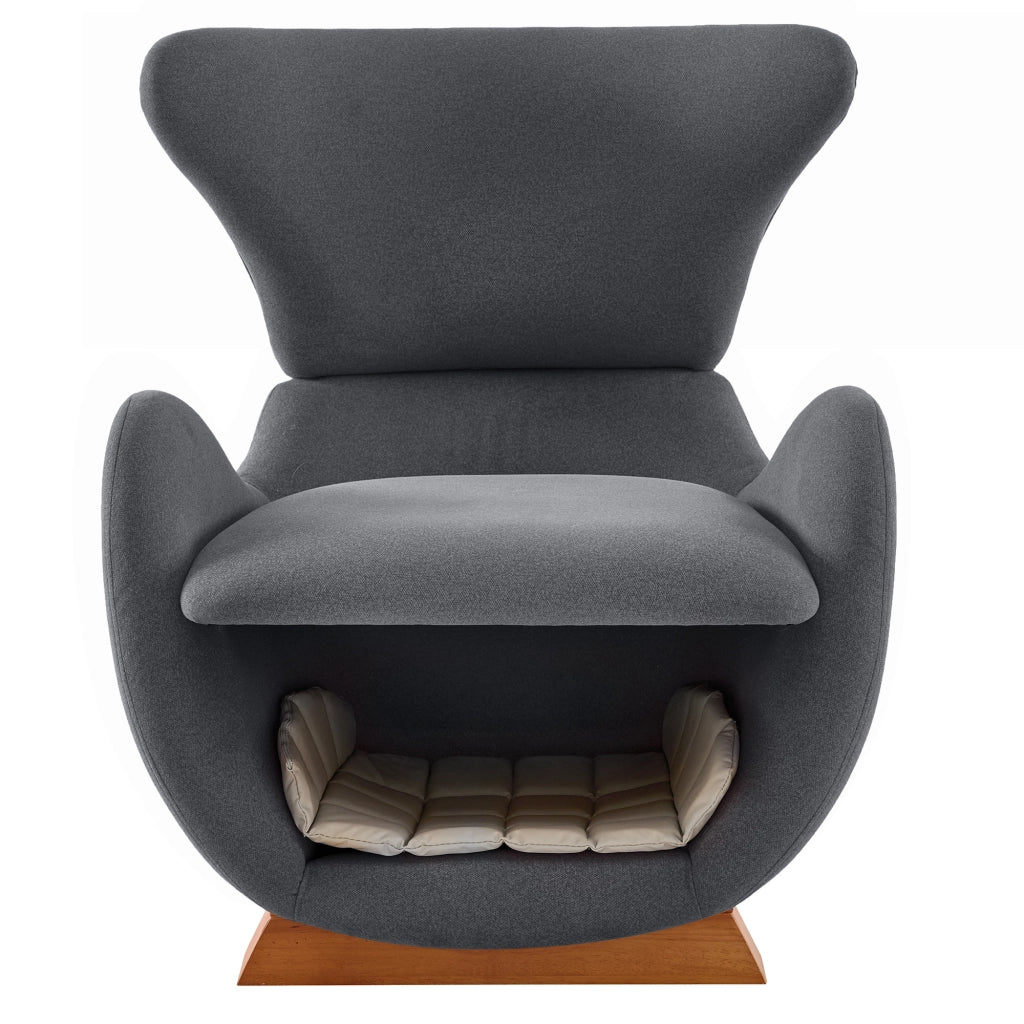 OKWISH Poltrona Lounge con Nicchia Integrata per Gatto e Cane di Piccola Taglia, Tessuto Resistente ai Graffi, Legno e Tessuto, Grigio