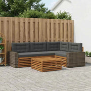 Set di divani da esterno 5 pz Naturale e Antracite Poliestere 3383340