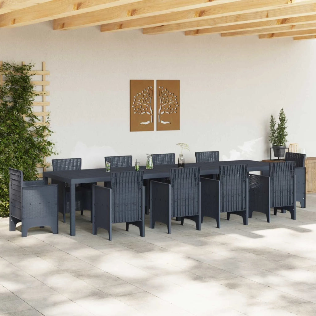 Tavolo da Giardino Antracite 350 x 100 x 74 cm polyrattan 3378524