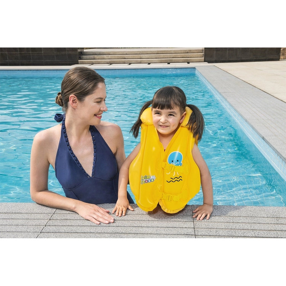 Trade Shop - Giubbotto Salvagente Gonfiabile Nuoto 2 Fibbie Regolabili Per Bambini 3-6 Anni 32034w -