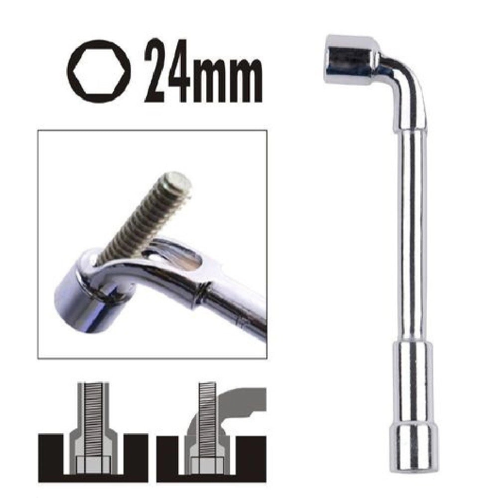 Trade Shop - Chiave Tipo L Bussola 24mm Bocca Esagonale Cromo Vanadio Acciaio 91632 Ferramenta -