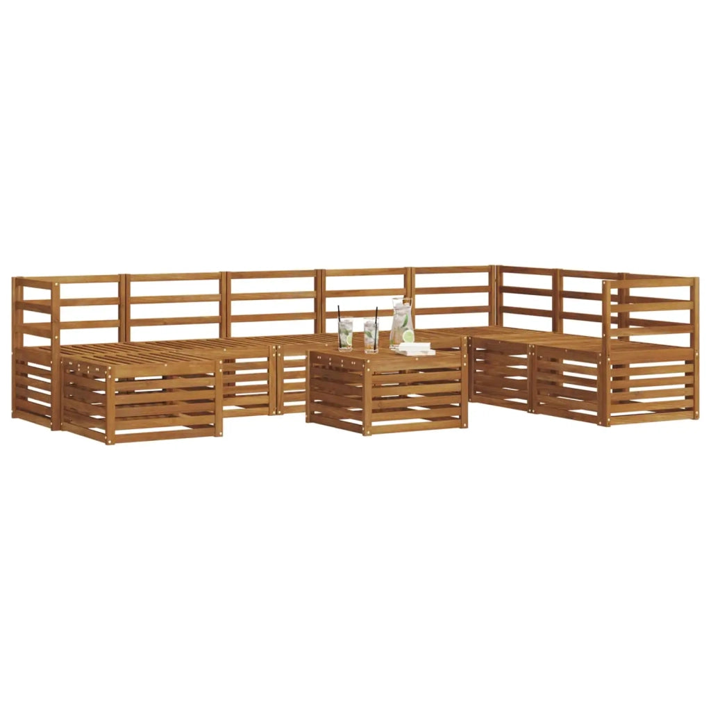 Set divano sezionale 9 pcs Naturale Legno di Acacia Massello 3375309