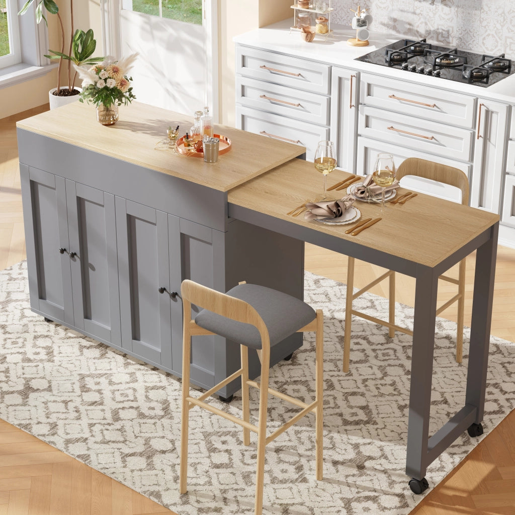 TAVOLO BAR ALLUNGABILE 117-180 x 50 x 94,6 cm Grigio MDF