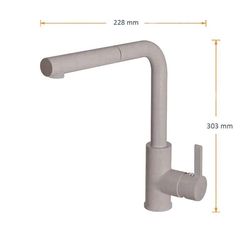 Rubinetto Miscelatore Cucina Quareco monocomando doccetta estraibile Avena QMHC02AV