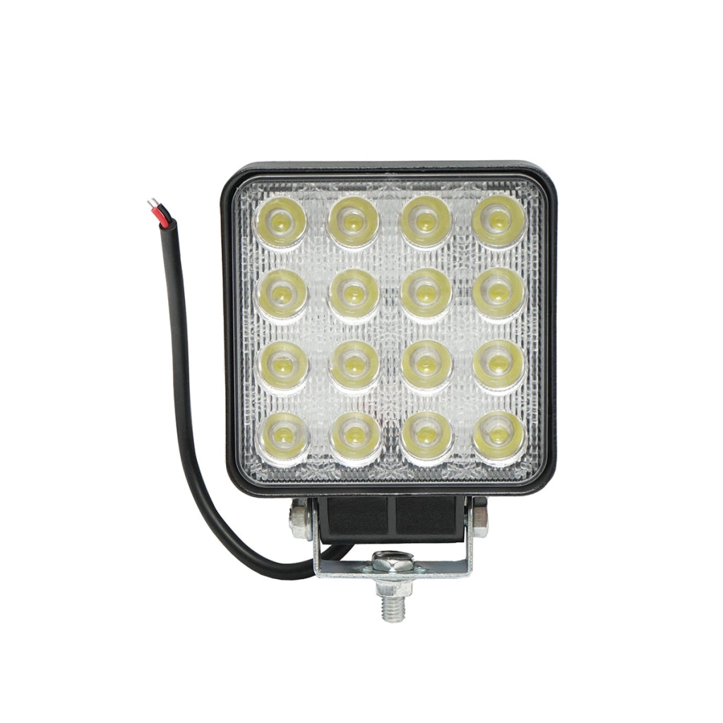 Lampada con 16 LED, 10-60V, 48W, angolo di radiazione 60°, tipo flood, 108x108x57mm, Breckner Germany
