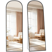 Specchio Moderno da Terra e Parete in Lega di Alluminio ¨C zephmum ¨C Nero 50x170 cm