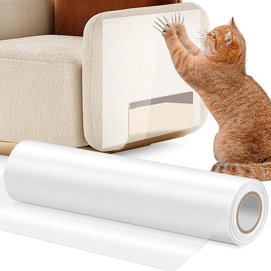 Protezione contro graffi per gatti, nastro adesivo trasparente per proteggere divani, porte e muri, 5m x 30cm, copertura autoadesiva per graffi di gatti.