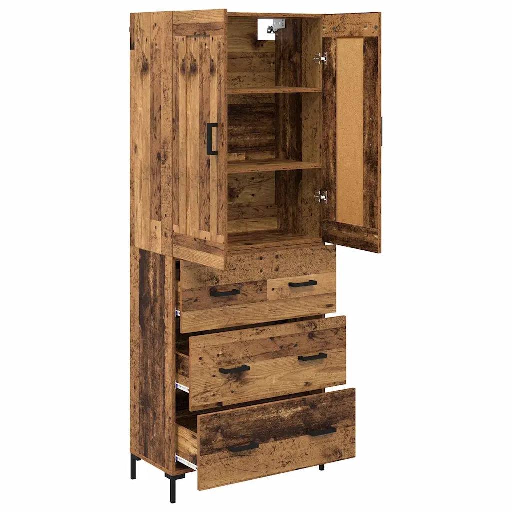 Credenza con cassetto 2 pz | Madia | Buffet da pranzo | Armadio da pranzo Legno vecchio Legno multistrato