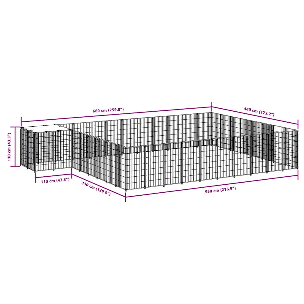 Gabbia per Cani Argento 25,41 mÂ² in Acciaio   cod mxl 34123
