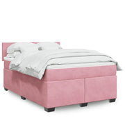 Giroletto a Molle con Materasso Rosa 140x190 cm in Velluto 3286305