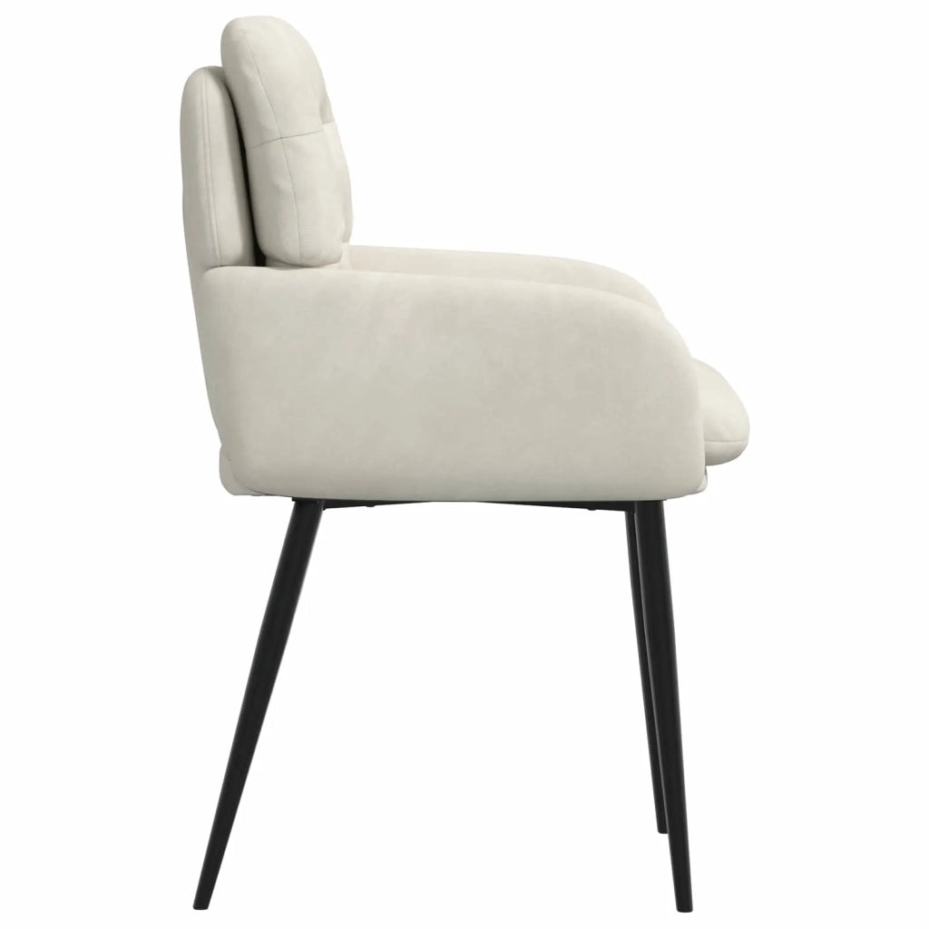 Sedie da pranzo 6 pz Velluto Crema 59 x 59,5 x 90 cm 3428253