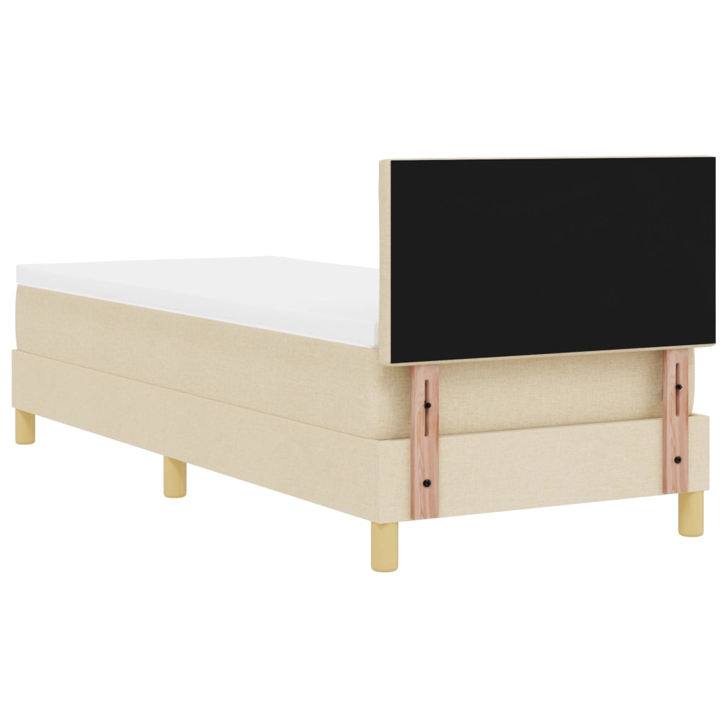Letto a Box Spring con Materasso Panna 80x200 cm Tessuto