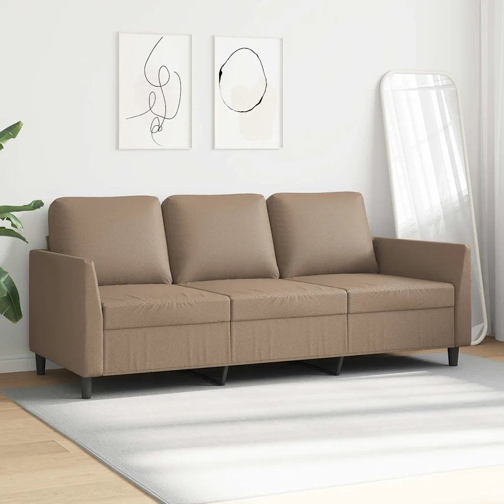 Divano a 3 Posti Cappuccino 180 cm in Similpelle