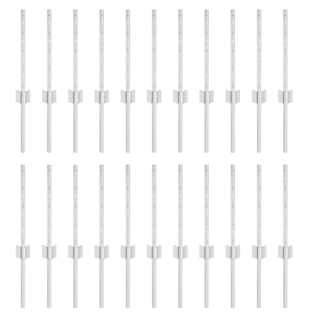 Palo della recinzione 22 pcs Argento 80 cm Acciaio 3335946