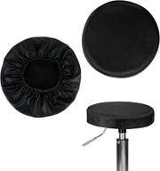 2 pezzi di copertura per sedile antiscivolo - Copertura per sedile tabouret - Copertura per sedile da ufficio - Copertura per sedile rimovibile - Coperture per sedile lavabili - Adatto per sedute per gambe - Universale - Rond - Nero - Pelle PU