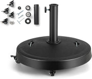 Supporto per ombrellone con Ruote, Supporto per ombrelloni da 38 mm/48 mm, Base per ombrellone Mobile, φ 52 x 41,5 cm (H), per Giardino, terrazza, Cortile
