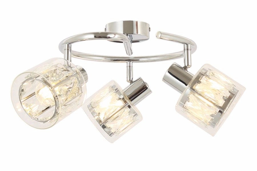 Plafoniera glamour cromata rotonda 3 luci E14 Reality