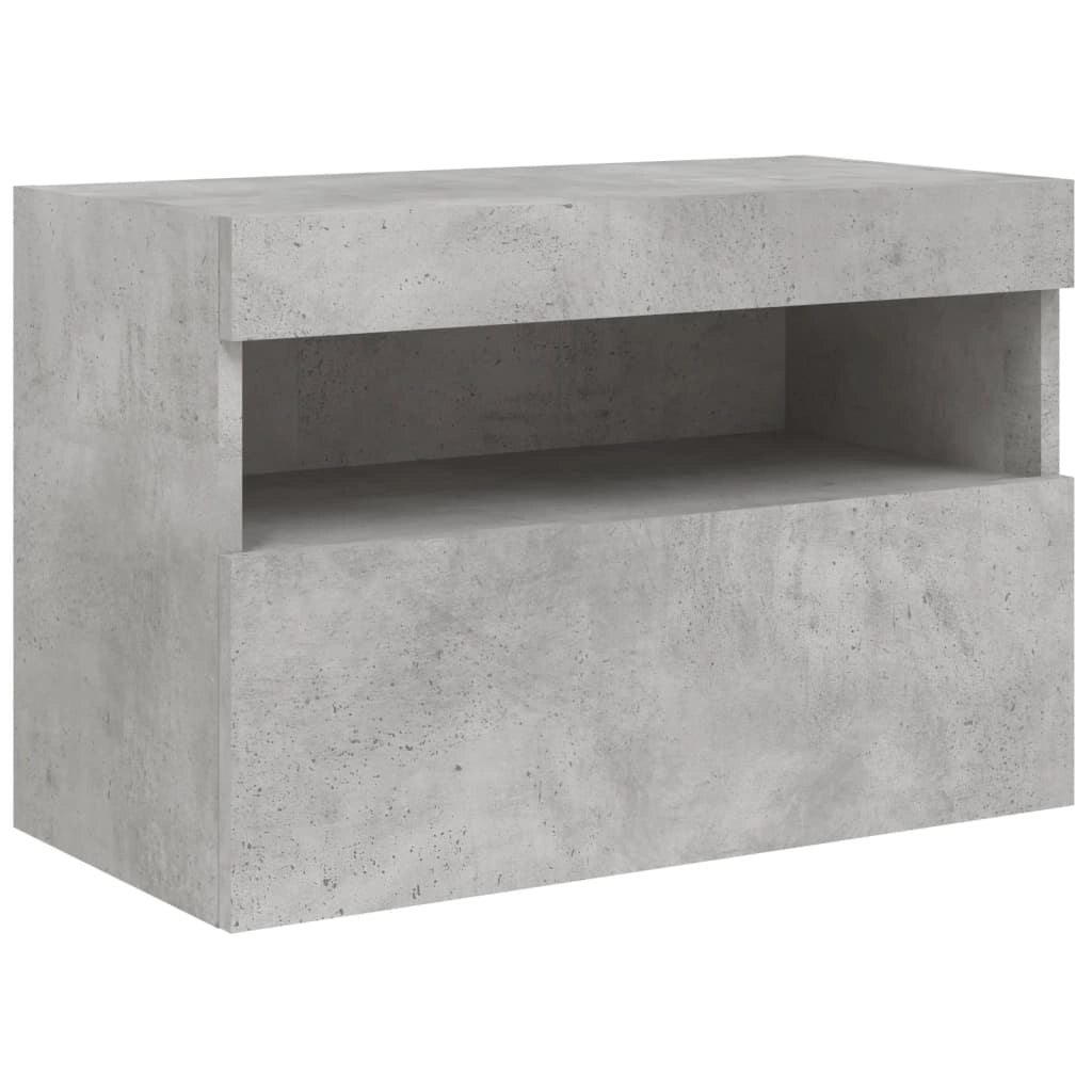 Mobile TV multimediale scaffale TV credenza mobile TV sala da pranzo soggiorno camera da letto montaggio a parete con luci LED 60 x 30 x 40 cm grigio 02_0027899