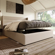 Letto imbottito con contenitore e sollevamento idraulico 160x200 cm