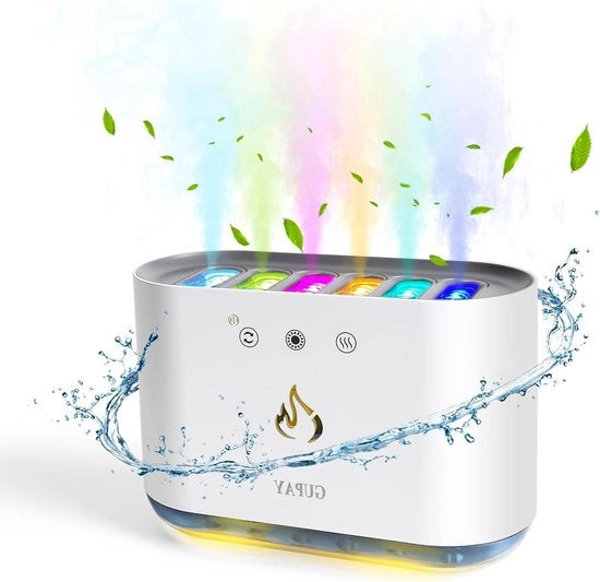 Bevettore d'aria per camera da letto con 6 diffusori e 7 led lampade a 7 colori - Fino a 32 ore di funzionamento silenzioso