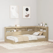 Letto con Scaffale Rovere Sonoma 100x200 cm Legno Ingegnerizzato