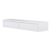 Mensola da Muro con Cassetto, Comodino Sospeso, Mensola da Parete, Bianco, 88,2x13,4 p23,7 cm - Domino Maxi