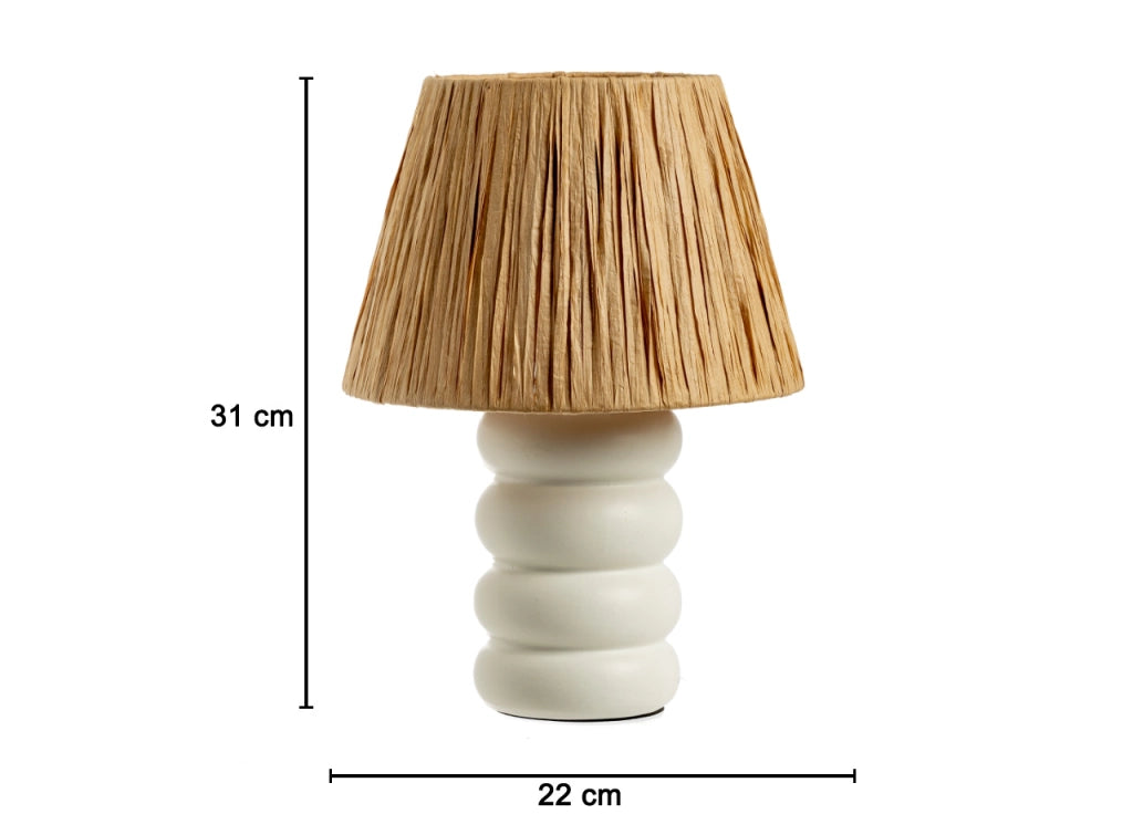Lampada Da Tavolo Comodino Ricaricabile Accensione On/Off Modello Atene - Small - Bianco